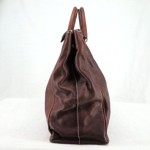 My Choice Leather Briefcase Womens Burgundy Bag Handbag Zip Lined Magnetic Italy - Picture 10 of 12